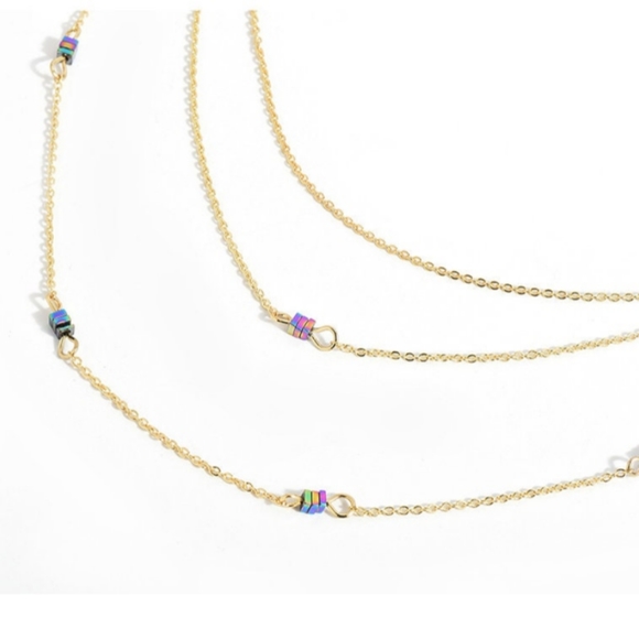 Layered gold plated necklace - Picture 4 of 7